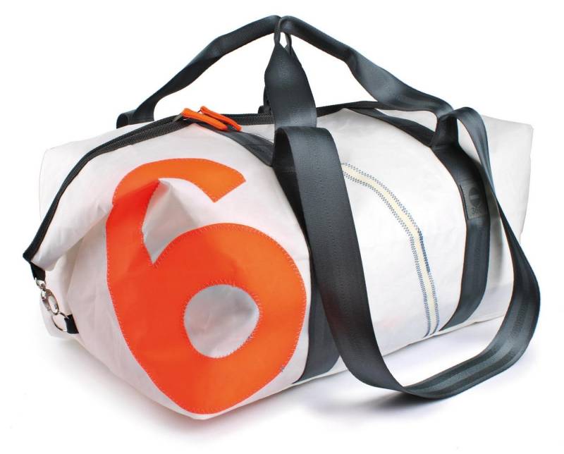 360Grad Reisetasche Reisetasche recyceltes Segeltuch Kutter XL Weiss Grau Orange von 360 G von 360Grad