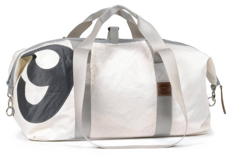 360Grad Reisetasche Reisetasche recyceltes Segeltuch Kutter XL Weiss Zahl Gurte Grau von 3 von 360Grad