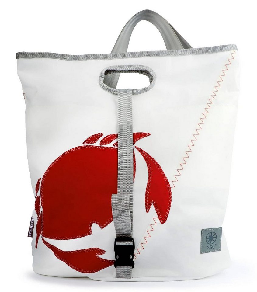 360Grad Strandtasche Einkaufstasche Strandtasche Tender City Weiss Krabbe Rot Gurte Hellgr von 360Grad