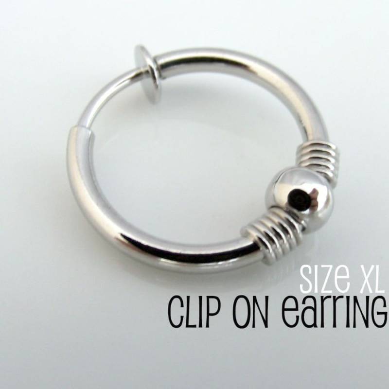 Clip On Ohrring Für Männer - Nasenring Ohrknorpel Oder Conch Non Piercing Einzelohrring Größe Xl | 575A von 360Jewels