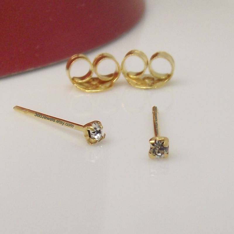Diamant Knorpel Ohrring - Cz Diamond Tiny Ohrstecker Helix Tragus Daith Rook Snug Gold Xxs 1, 5 Mm 421G von 360Jewels