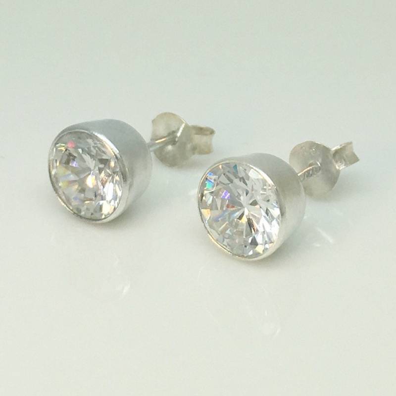 Herren Diamant Cz Ohrstecker, Gleamind Sterling Silber 434F von 360Jewels