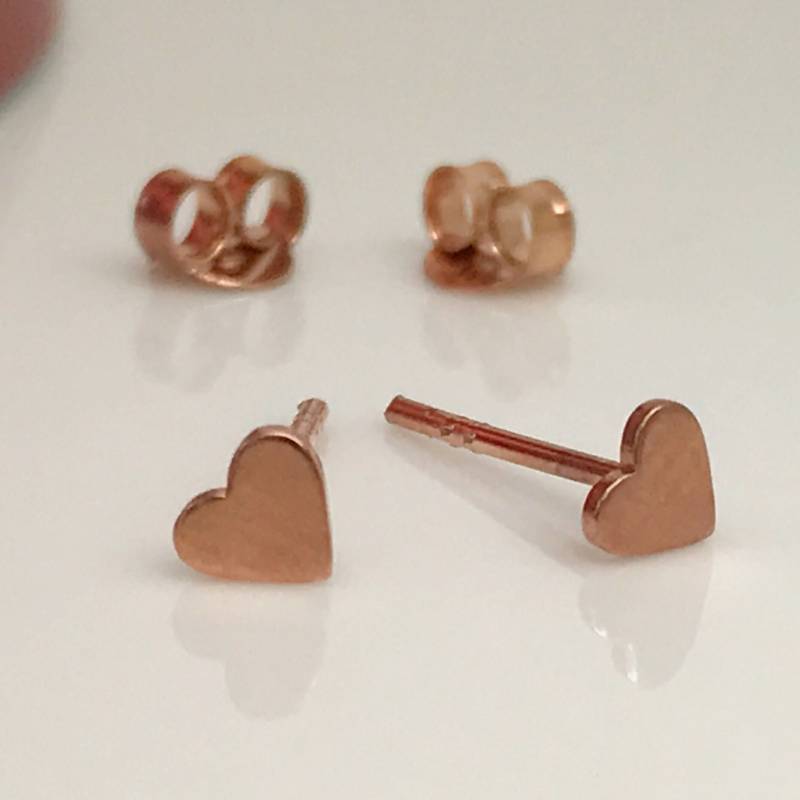 I Heart You Kleine Ohrstecker, Herz Rosegold Evermore Herz, Einzigartige Geschenke, Extra Lang Post460R von 360Jewels