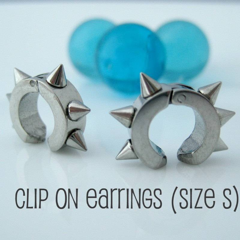 Industrielle Dorn Clip Auf Creolen, Herren Ohrringe Ohr Manschette, Gefälschte Ohrring, Nicht Piercing Edelstahl, 579B von 360Jewels