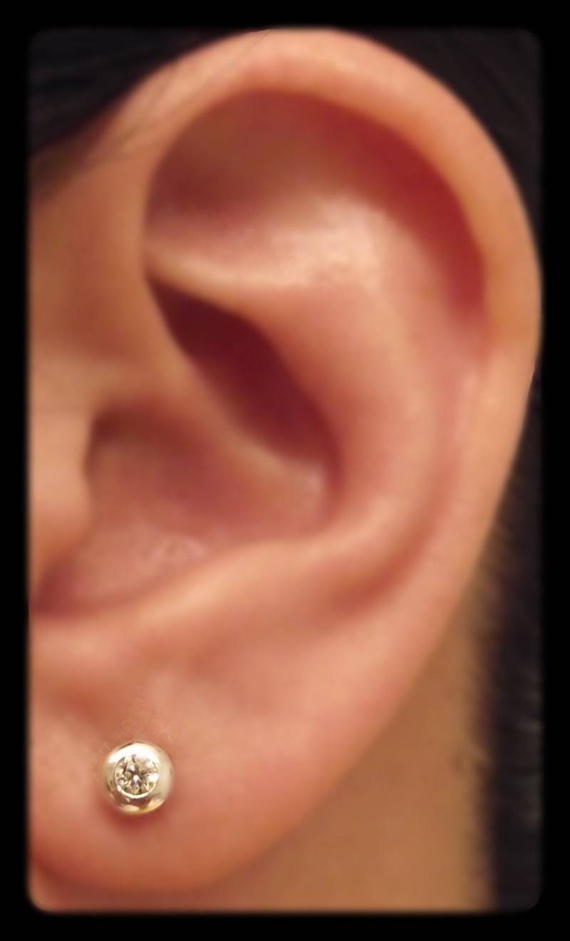 Lünette Diamant Ohrstecker, Herren Knorpel Ohrring, Ohrringe Echte Sterling Silber Pfosten, E500Sw von 360Jewels