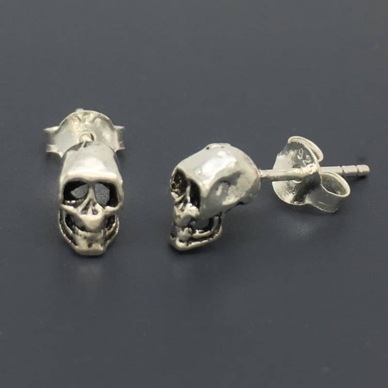 Männlicher Totenkopf Ohrstecker, Männer Knorpel Ohrringe, Winzige Totenkopf, Sterling Silber Geschenk Für Ihn, 467 von 360Jewels