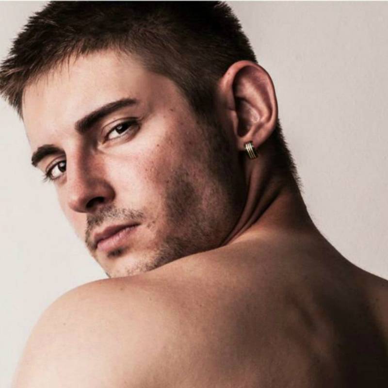 Schwarze Ohrringe Aus Stahl Mit Silbernen Nadelstreifen, Schwarze Edelstahl Ohrringe, Mittlere Männer 176 von 360Jewels