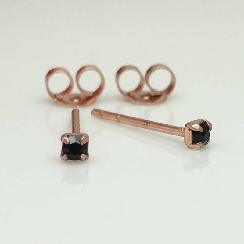 Schwarze Rose Ohrstecker, Cz Diamant Kleine Gold Knorpel Piercings, Obere Ohr, 421N von 360Jewels