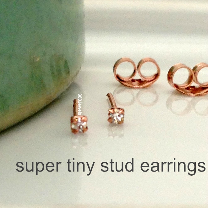 Super Kleine Diamant Ohrstecker Für Männer, Herren Ohrstecker, Knorpel Ohrring, Helix 1, 5 Mm 421E von 360Jewels