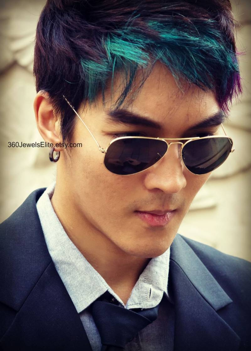 14 Gauge Schwarze Hoop Ohrringe - Herren Gauged Knorpel Helix Große E190Mb von 360JewelsElite