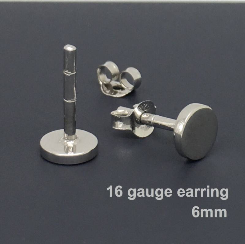 16 Gauge Geeichtes Knorpel Flache Scheibe Mit Nieten, Gefälschte Stecker-Ohrringe, Sterling Silber Ohrstecker, Betrüger Stecker, 420Sw 16G 16 Gauge Geeichtes Knorpel Flache Scheibe Mit Nieten, Gefälschte Stecker-Ohrringe, Sterling Silber Ohrstecker, Betrüger Stecker, 420Sw 16G von 360JewelsElite