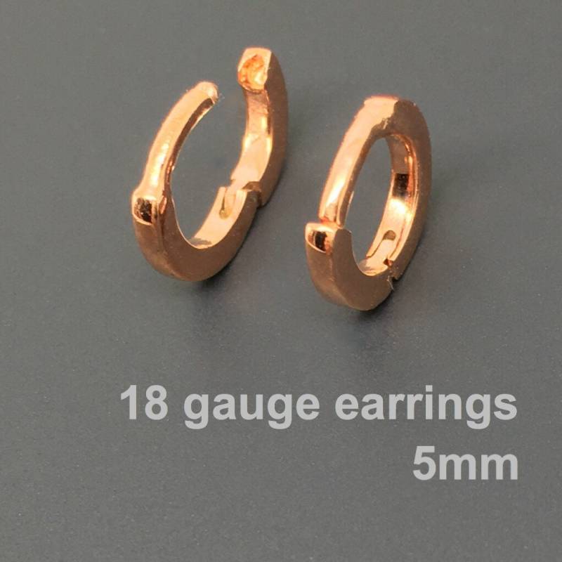 18 Gauge Knorpel Ohrringe, Massive Rose Gold Ohrring, Winzige Creolen, Helix Hoop, E007Sr 18G 18 Gauge Knorpel Ohrringe, Massive Rose Gold Ohrring, Winzige Creolen, Helix Hoop, E007Sr 18G von 360JewelsElite