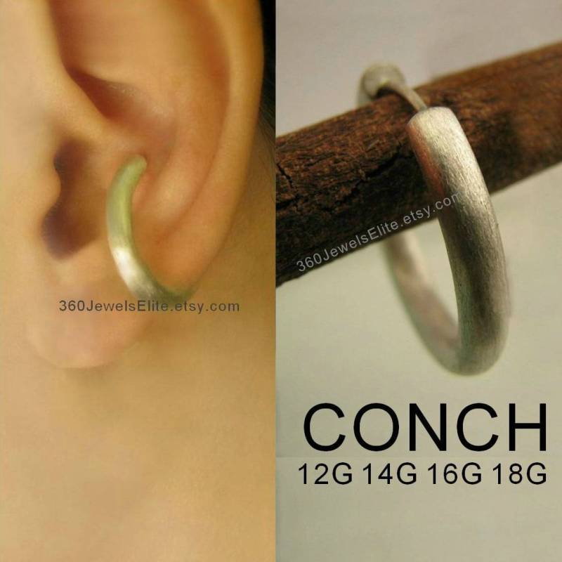Conch Piercing Ohrring 16G, Homme Hoop Ohrring, 16G Knorpel Für Männer, E192Mn 16G von 360JewelsElite