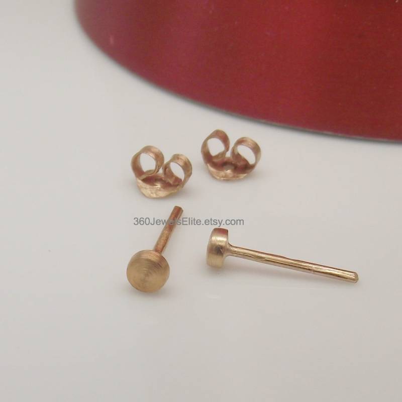 Diskoide Bolzen Ohrstecker, Massiv Gold Kleine Knorpelohrring, 14K Solid Rose Gold, 3 Mm 420-14Krg Diskoide Bolzen Ohrstecker, Massiv Gold Kleine Knorpelohrring, 14K Solid Rose Gold, 3 Mm 420-14Krg von 360JewelsElite