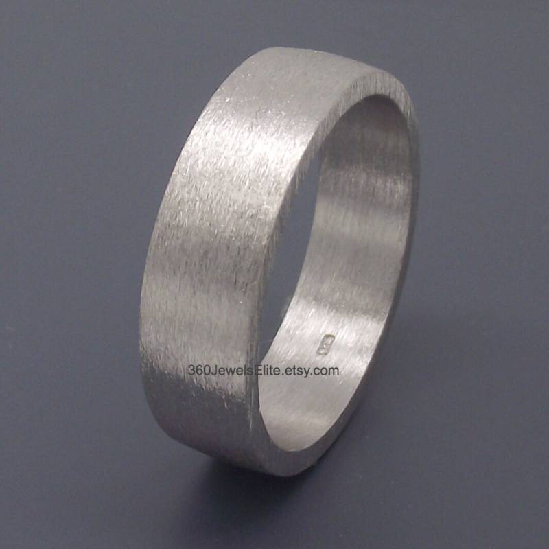 Herrenring - 5-6 Mm Silber Ehering Weißgold Ring Gold Etsy Mattsilber von 360JewelsElite