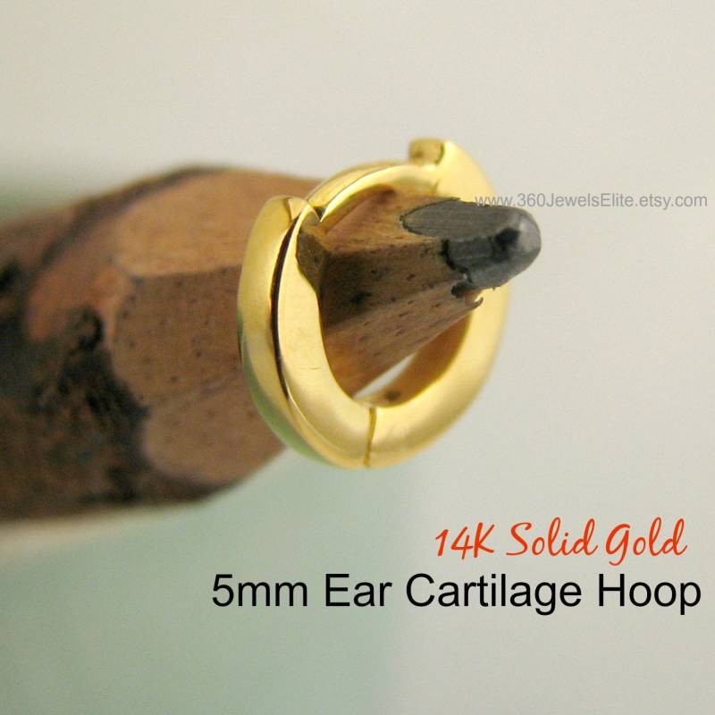 Knorpelohrring, Aurora Knorpel Hoop Ohrring, Helix Ring, Tragus Kleine 14K Gold Hoop, E007Sy Knorpelohrring, Aurora Knorpel Hoop Ohrring, Helix Ring, Tragus Kleine 14K Gold Hoop, E007Sy von 360JewelsElite