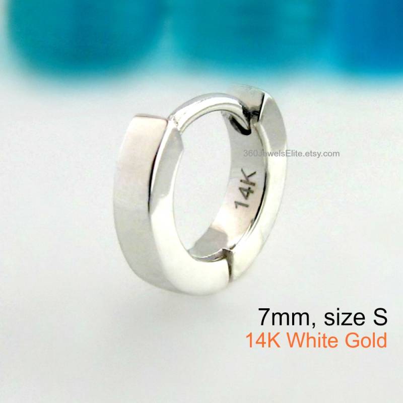 Knorpelohrring, Polaris Galaxie Ohrring, Helix Hoop Gauge Kleine Hoop, 14K Weißgold E009Sw Knorpelohrring, Polaris Galaxie Ohrring, Helix Hoop Gauge Kleine Hoop, 14K Weißgold E009Sw von 360JewelsElite