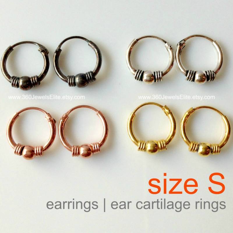 Kugel Und Spulen Knorpel Ohrringe, Männer Hoop Helix Kleine 543A 544A 545A 546A von 360JewelsElite