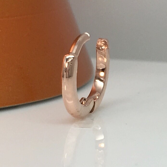 Massiv 14K Rose Gold Gauge Creolen, Infinity Hoop Ohrring, Knorpel Ohrring Gold, Hoop, Herren E005Sr von 360JewelsElite