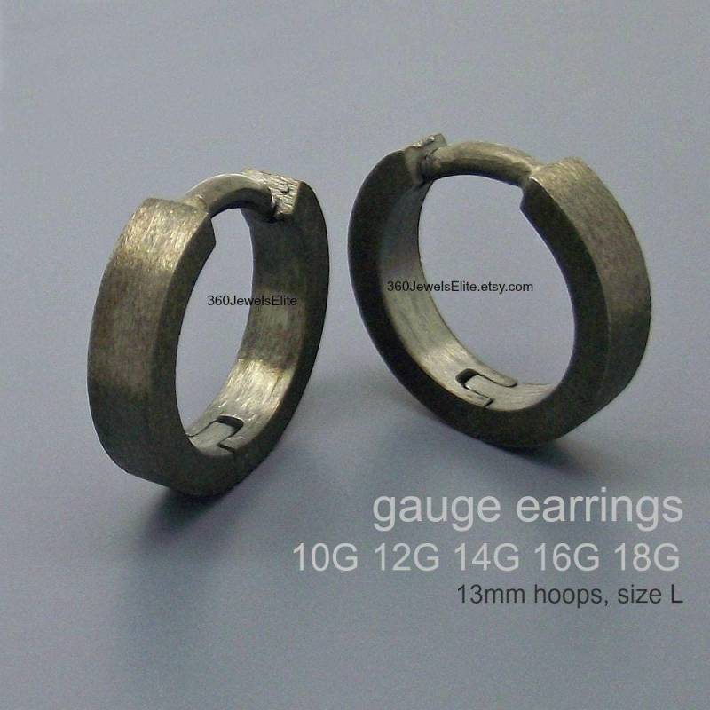 Messohrringe - 14 Gauge Ohrringe Körperschmuck 10 12 16 18 Schwarz Gemusterte Creolen E190 Messohrringe - 14 Gauge Ohrringe Körperschmuck 10 12 16 18 Schwarz Gemusterte Creolen E190 von 360JewelsElite