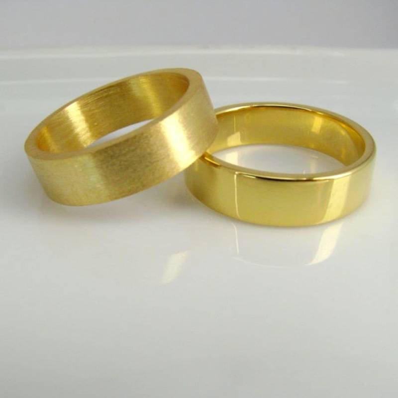 Passende Gelb Vergoldete Trauringe - Echt 24K Vergoldet Über 925 Sterling Silber Versprechen Jubiläumsbänder Für Männer Damen Passende Gelb Vergoldete Trauringe - Echt 24K Vergoldet Über 925 Sterling Silber Versprechen Jubiläumsbänder Für Männer Damen von 360JewelsElite