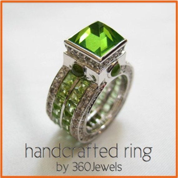 Peridot-Ring, Hügel Von Irland Ehering, August Geburtssteine Ring, Peridot-Ring Silber, Verlobungsring, Grüne Peridot-Ring von 360JewelsElite