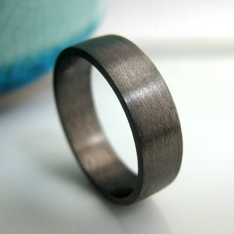 Trauband - 5mm Bis 6mm Breit Schwarz Vergoldet 925 Sterling Silber Gravierbares Herren Ehering Flachrohrring Eheringe von 360JewelsElite