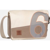 360Grad - Barkasse Mini Weiß/Balken Taupe/Zahl Grau - Messenger Bag  , 11 l von 360grad
