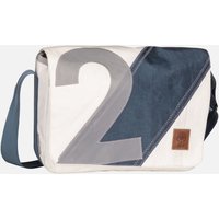 360Grad - Barkasse Mini Weiß/Streifen Blau/Zahl Grau - Messenger Bag  , 11 l von 360grad