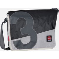 360Grad - Barkasse Schwarz/Hellgrau mit Zahl Grau - Messenger Bag  , 15 l von 360grad