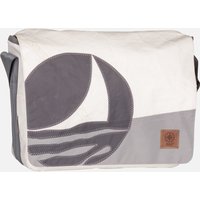 360Grad - Barkasse Weiß/Balken Hellgrau/Segelboot - Messenger Bag  , 15 l von 360grad