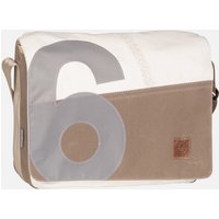 360Grad - Barkasse Weiß/Balken Taupe - Messenger Bag  , 15 l von 360grad