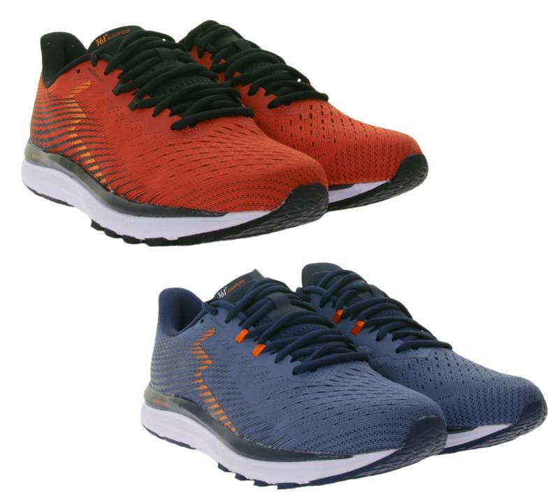 361° KAIROS Herren Lauf-Schuhe mit QU!K Flex Technik Sport-Schuhe mit Ortholite-Sohle Y2207 Rot oder Blau-Grau von 361°
