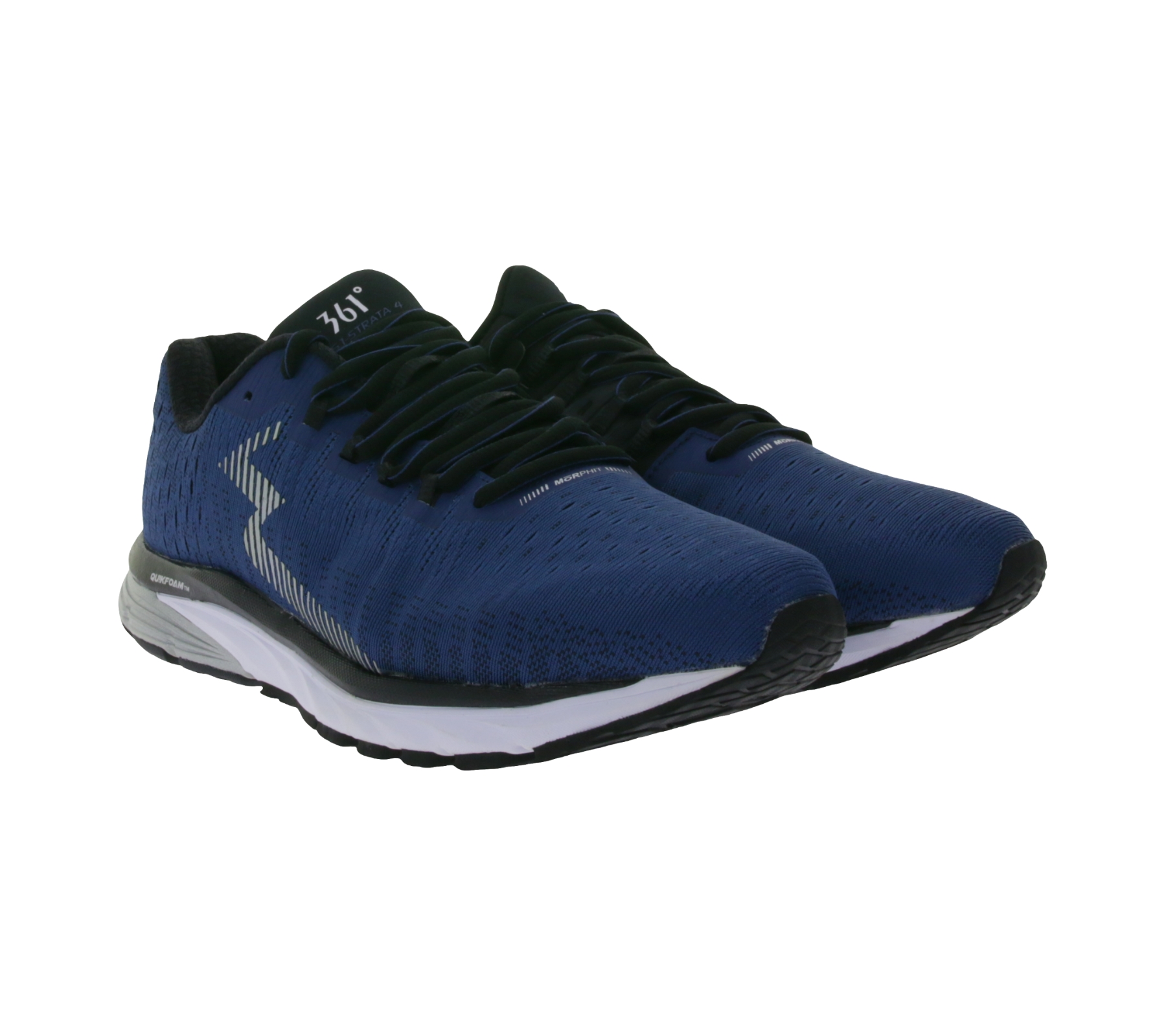 361° STRATA 4 Herren Lauf-Schuhe mit QU!K Flex Technik Sport-Schuhe mit Ortholite-Sohle Y028-6709 Schwarz/Blau von 361°