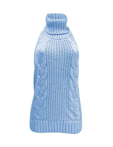 365-Shopping Japan-Stil Damen Pullover Jumpsuit Turtleneck Strickpullover Backless Open Back Cosplay Sweater (Hellblau) von 365-Shopping