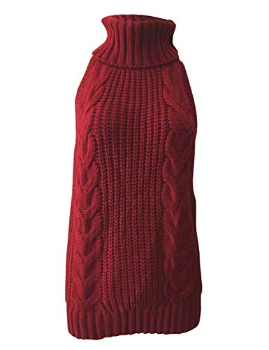 365-Shopping Japan-Stil Damen Pullover Jumpsuit Turtleneck Strickpullover Backless Open Back Cosplay Sweater (Rot) von Olens