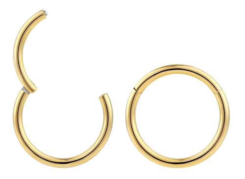 (9mm) 2 Stck Nasenring Hoop Titan Knorpelohrring Septum Clicker Ring 1,2mm Edelstahl Klappbarer Segmentring Lippenring Conch Daith Helix Rook Tragus Lobe Snug Ear Body Piercing Schmuck von 365 Sleepers