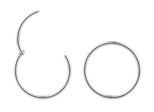 365 SLEEPERS G23 Titan 1,0 mm Segment Nasenring Hoop Knorpelohrring Septum Clicker Ring Klappbarer Lippen Conch Daith Helix Rook Tragus Lobe Ear Body Piercing Schmuck 2 Stck von 365 Sleepers