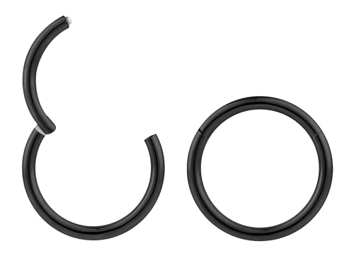 (14mm) 2 Stck Nasenring Hoop Titan Knorpelohrring Septum Clicker Ring 1,2mm Edelstahl Klappbarer Segmentring Lippenring Conch Daith Helix Rook Tragus Lobe Snug Ear Body Piercing Schmuck von 365 Sleepers
