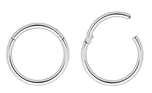 (10mm) 2 Stck Nasenring Hoop Titan Knorpelohrring Septum Clicker Ring 1,2mm Edelstahl Klappbarer Segmentring Lippenring Conch Daith Helix Rook Tragus Lobe Snug Ear Body Piercing Schmuck von 365 Sleepers
