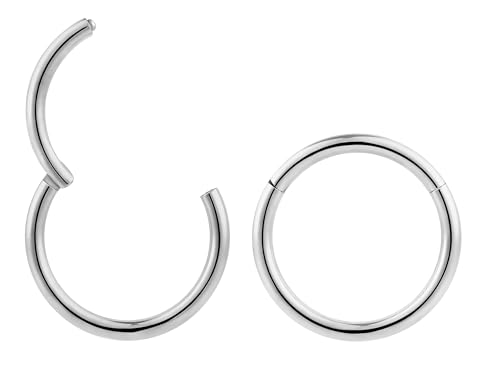 (10mm) 2 Stck Nasenring Hoop Titan Knorpelohrring Septum Clicker Ring 1,2mm Edelstahl Klappbarer Segmentring Lippenring Conch Daith Helix Rook Tragus Lobe Snug Ear Body Piercing Schmuck von 365 Sleepers