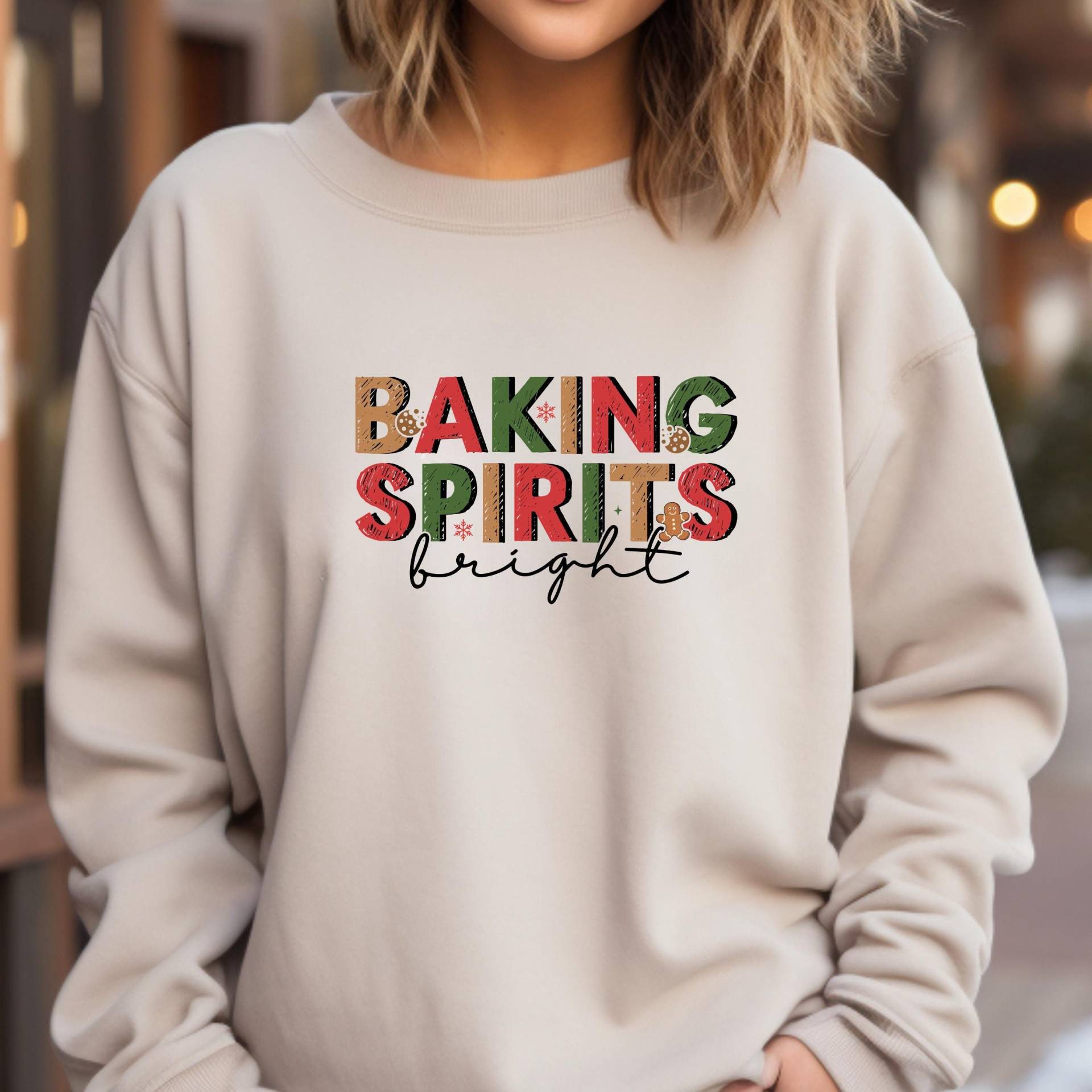 Weihnachtsbäckerei Grafik Damen Sweatshirt, Softes Bedrucktes Backen X-Mas Unisex Shirt, Gemütliches Herren Weihnachts Plätzchen Top von 365TageFernweh