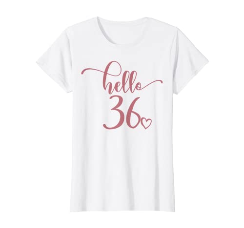 Damen 36. Geburtstag, für Frauen, Hello 36, Süß, 36 Jahre T-Shirt Damen 36. Geburtstag, für Frauen, Hello 36, Süß, 36 Jahre T-Shirt von 36th Birthday Gifts For Her by Art Like Wow
