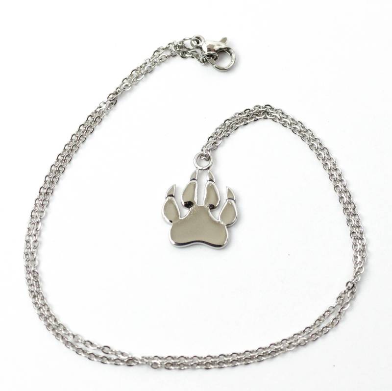 Pfote Druck Halskette - Stahl von 36th