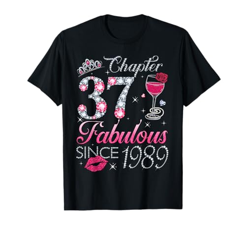 Chapter 37 Fabulous Since 1989 37. Geburtstagsgeschenk für Frauen T-Shirt Chapter 37 Fabulous Since 1989 37. Geburtstagsgeschenk für Frauen T-Shirt von 37th Birthday Funny Gift For Women Ladies