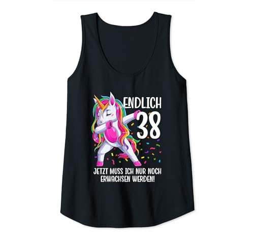 Damen Endlich 38 Geburtstag Frauen 38. Deko Outfit 38er Einhorn Tank Top von 38 Geburtstag Frauen Geschenk Geschenkidee Einhorn