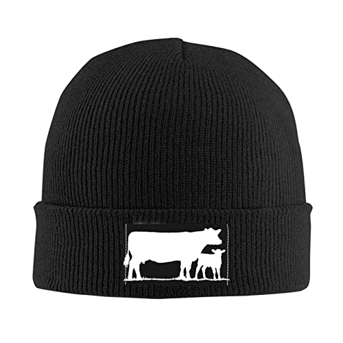 385 Beanie Mütze Kuh Mit Kalb Atmungsaktiv Long Beanie Für Damen Und Herren Klassische Chemo Kopfbedeckung Kopfbedeckung, Für Skifahren, Damen, 56-62cm von 385