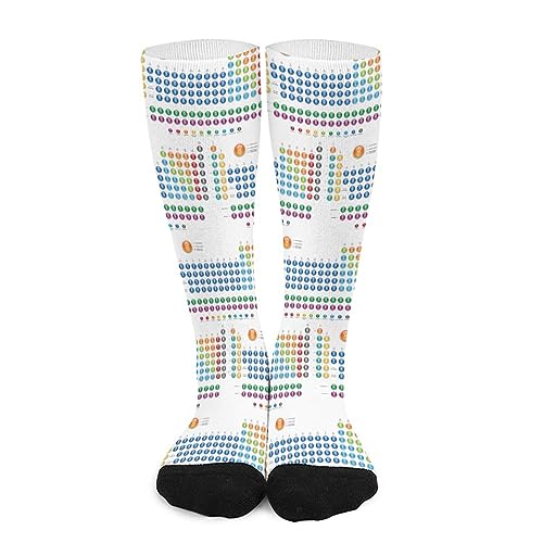 385 Socken Für Damen Herren Periodensystem Chemische Elemente Chemie Wissenschaft Mendelejew Business-Socken Klassische Kleid Socken Freizeit Trekkingsocken, Für Sport, Outdoor, 40cm von 385