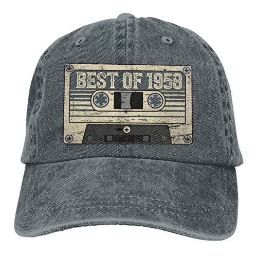Baseballmütze Best of 1958 Kassette Zum 65. Geburtstag Basecap Kappe Sonnenschutz Gebogen Krempe Baseballkappe Für Herren Damen, Für Wandern, Jungen von 385