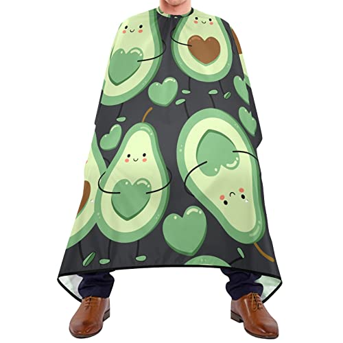 Friseurumhang 140x168cm, Avocado Herzen Haarschneideumhang Cape Mode Unisex Friseure Kleid Einstellbare Barbiere Cape, Für Erwachsene, Kinder von 385